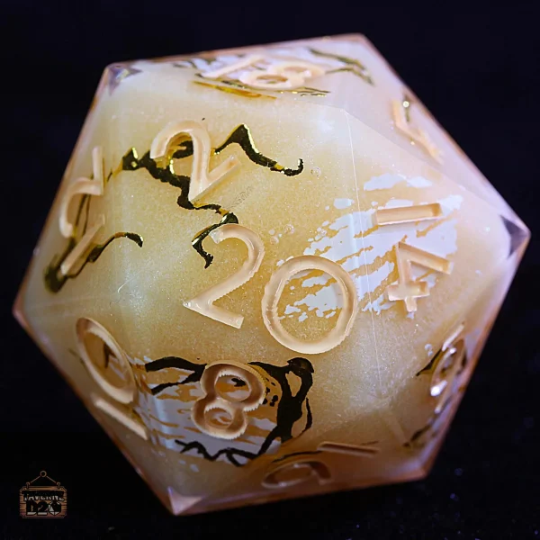 d20-marbre-or-1 D20 Marbre d’Or - Lot de dés polyédriques