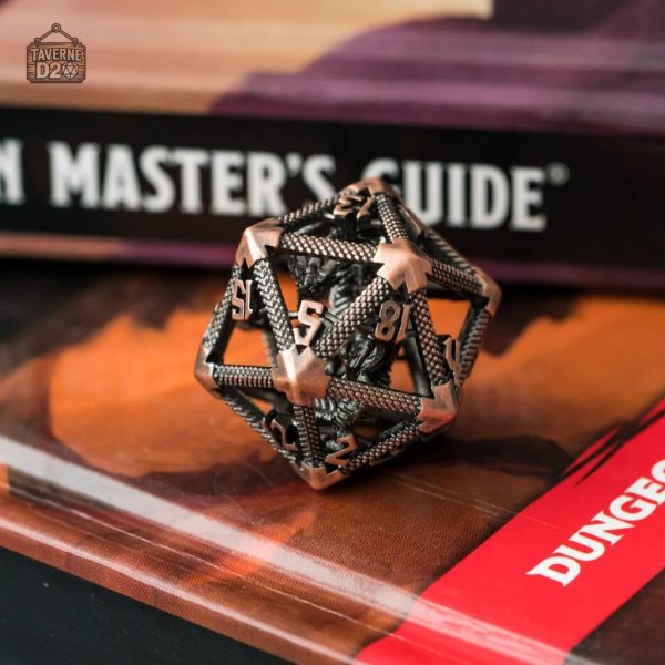 Dé polyédrique D20 en métal, parfait pour le RPG