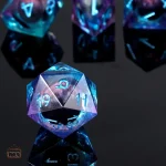 D20 Violet - Dés à jouer avec noyau liquide