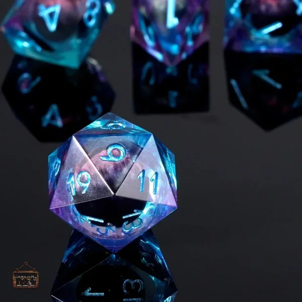 D20 Violet - Dés à jouer avec noyau liquide