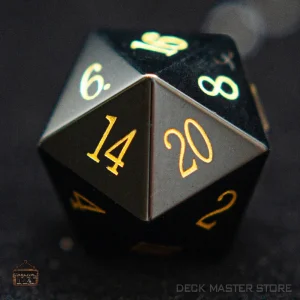 D20 en obsidienne noire