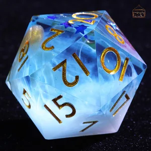 Lot de dés D20 Océan Stellaire en couleurs marines