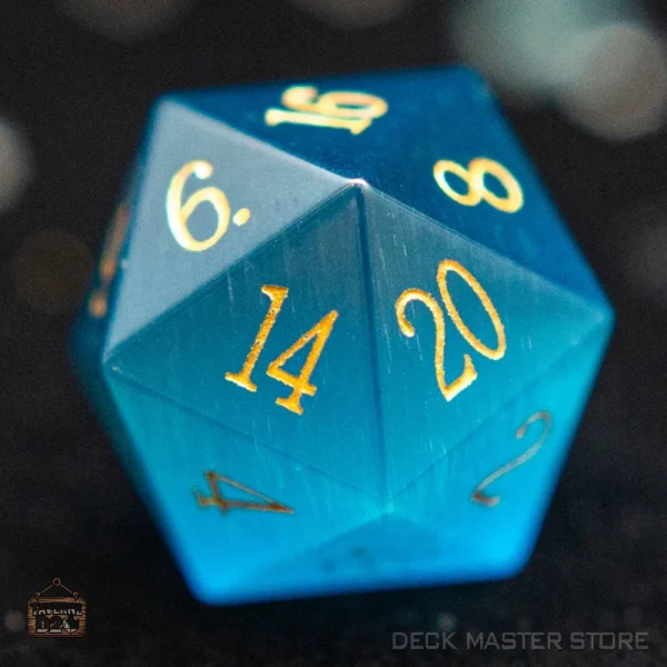 D20 en oeil-de-chat aquamarine