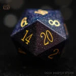 D20 en pierre de sable bleu