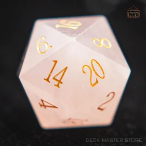 D20 en quartz rose