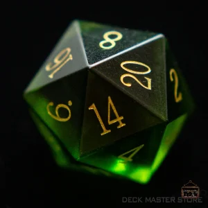 D20 en verre vert