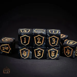 D6 Bouclier en résine, dés de jeu colorés