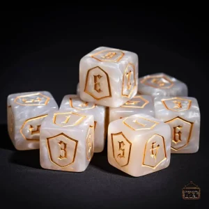 Dés résine D6 Bouclier, design unique et attrayant