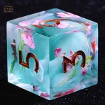 Dés en résine Lotus D6 - Lot de dés pour jeux de société