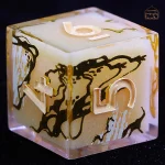 Dés en résine D6 Marbre d’Or