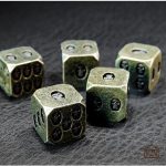 Lot de dés D6 en métal avec motif crâne