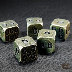 Lot de dés D6 en métal avec motif crâne