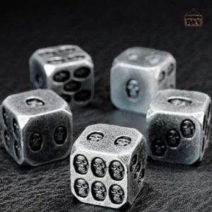 Dés en métal D6, design crâne unique