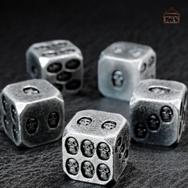 Dés en métal D6, design crâne unique