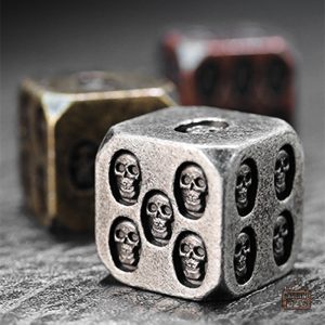 Dés en métal, ensemble de D6 crâne
