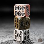 Dés en métal, crâne, jeu de société