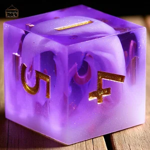 Dés en résine D6 Mirage Violet - Lot de 7 pièces