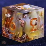 Dés en résine D6 Nuage de Caramel