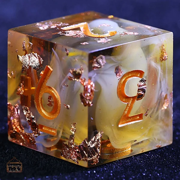d6-nuage-caramel-1 Dés en résine D6 Nuage de Caramel