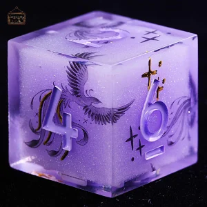 Dés en résine D6 Phenix Violet