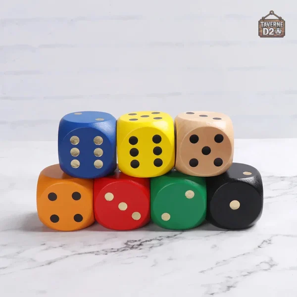 Dé en bois surdimensionné pour jeux de rôle