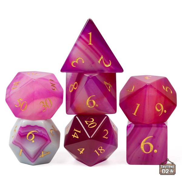 Dés en Agate polyvalents pour RPG et jeux de rôle