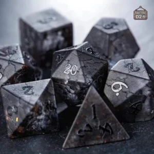 Dés antiques en pierre, finition noire raffinée