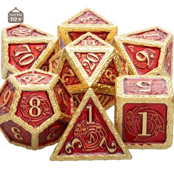 Set de dés métalliques pour aventures fantastiques