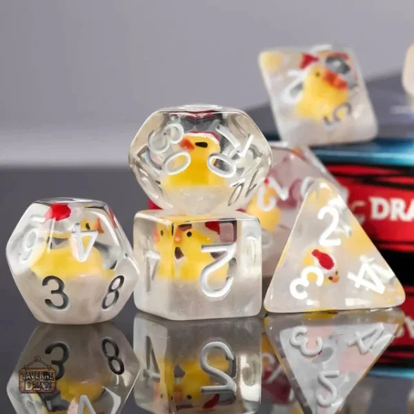 Ensemble de dés colorés avec animaux mignons