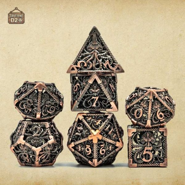 Dés Cthulhu en métal pour collectionneurs