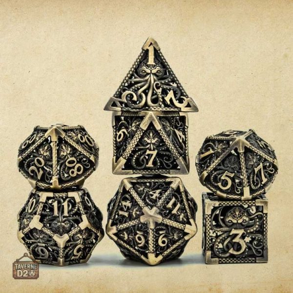 Dés en métal au style Cthulhu