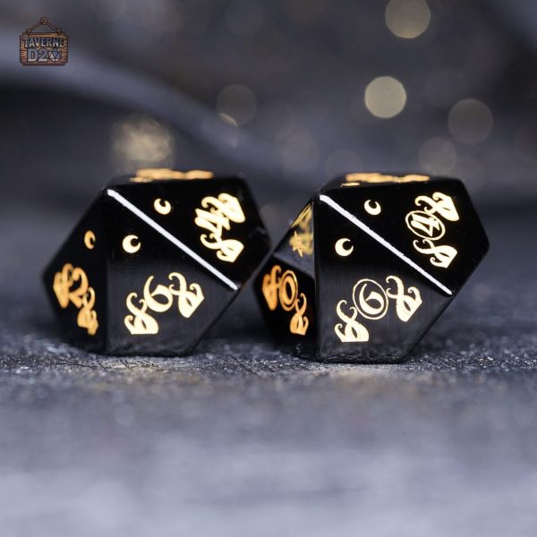 Dés en Obsidienne, inspiration Lovecraftienne