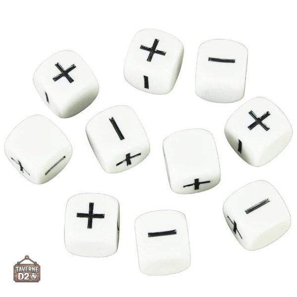 des-fate-noir-blanc-1 Set de Dés Fate Noir et Blanc pour jeux de société