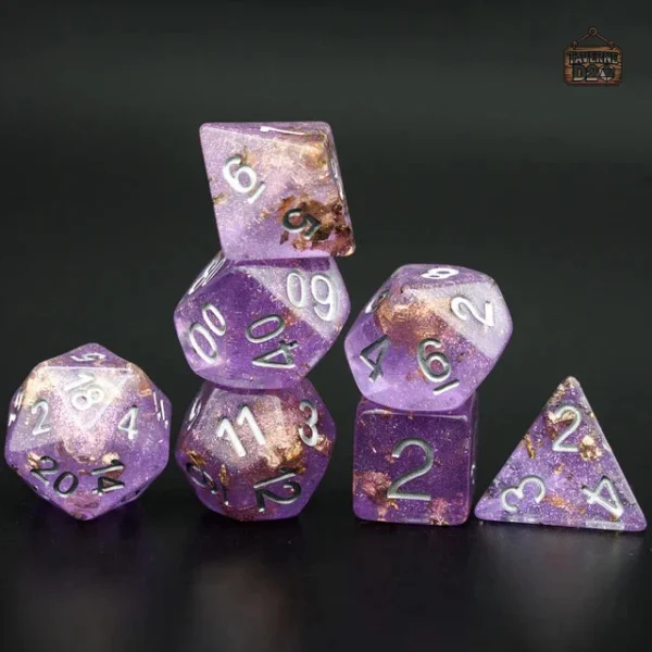 Set de dés raffinés avec éclat doré