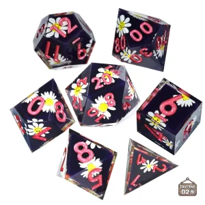 Dés à motif floral, parfaits pour le jeu de rôle