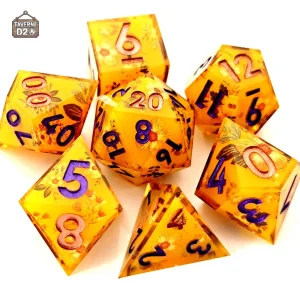 Accessoires de jeu : dés avec motifs de fleurs élégants