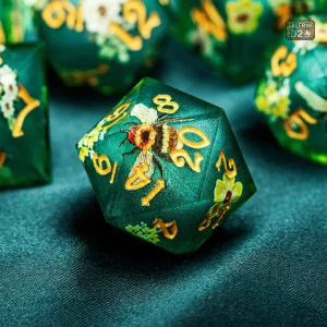 Dés fleuris pour jeux de rôle, design unique