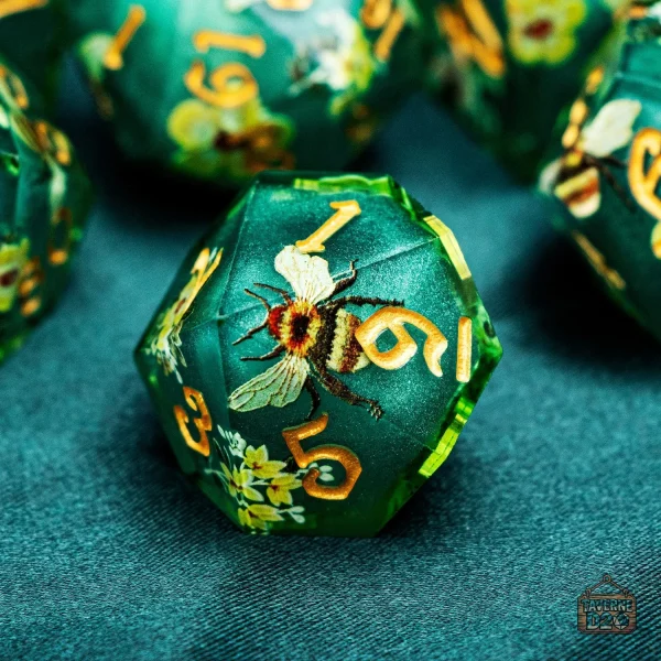 Dés de jeu avec imprimés floraux, collection