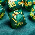 Dés colorés pour RPG, thème floral