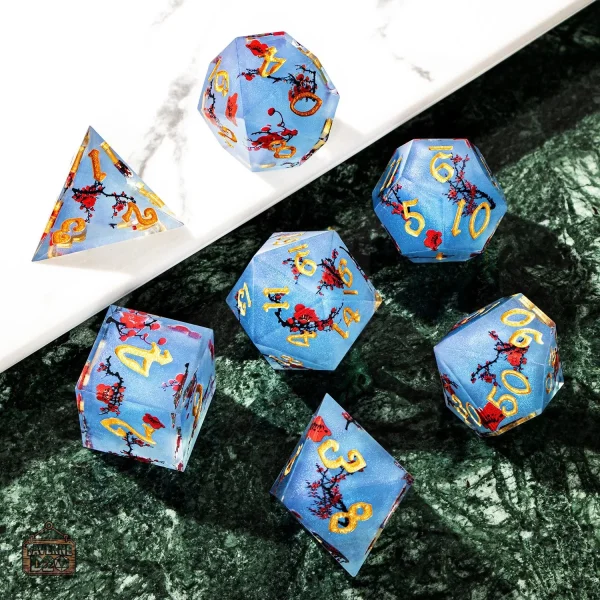 Dés de jeux de rôle, style floral original