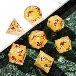 Dés de JDR, motifs floraux élégants