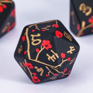 Dés de jeu aux motifs de fleurs de cerisier