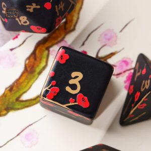 Dés de JDR avec design floral élégant
