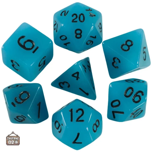 Collection de dés lumineux pour fans de jeux de société