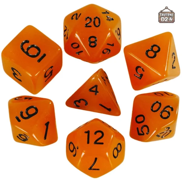 Dés colorés lumineux pour aventures de jeux de rôle