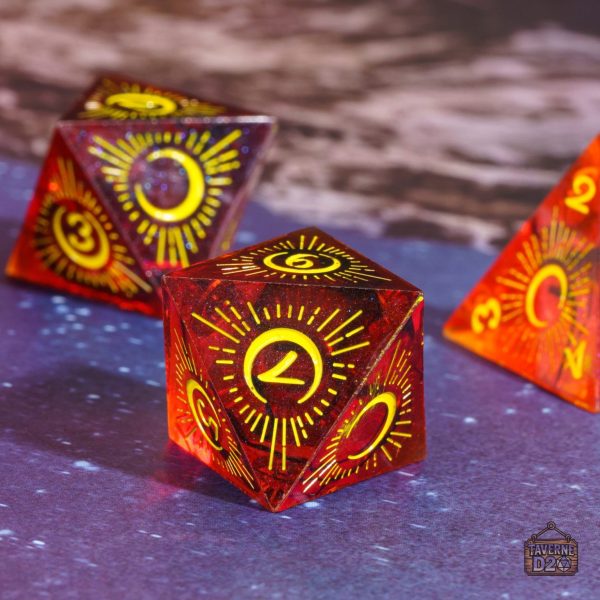 Set de dés de jeu aux couleurs lunaires, très esthétique