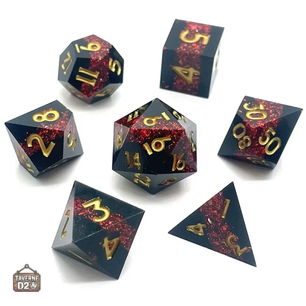 Dés de JDR colorés et scintillants pour vos aventures