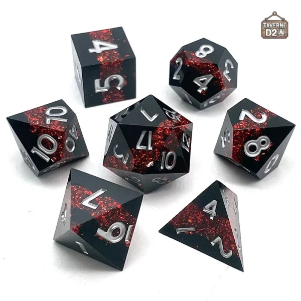 Dés raffinés avec paillettes pour les sessions de jeu