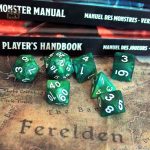 Set de dés marbrés, accessoires pour RPG