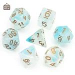 Set de dés marbrés transparents pour jeux de rôle